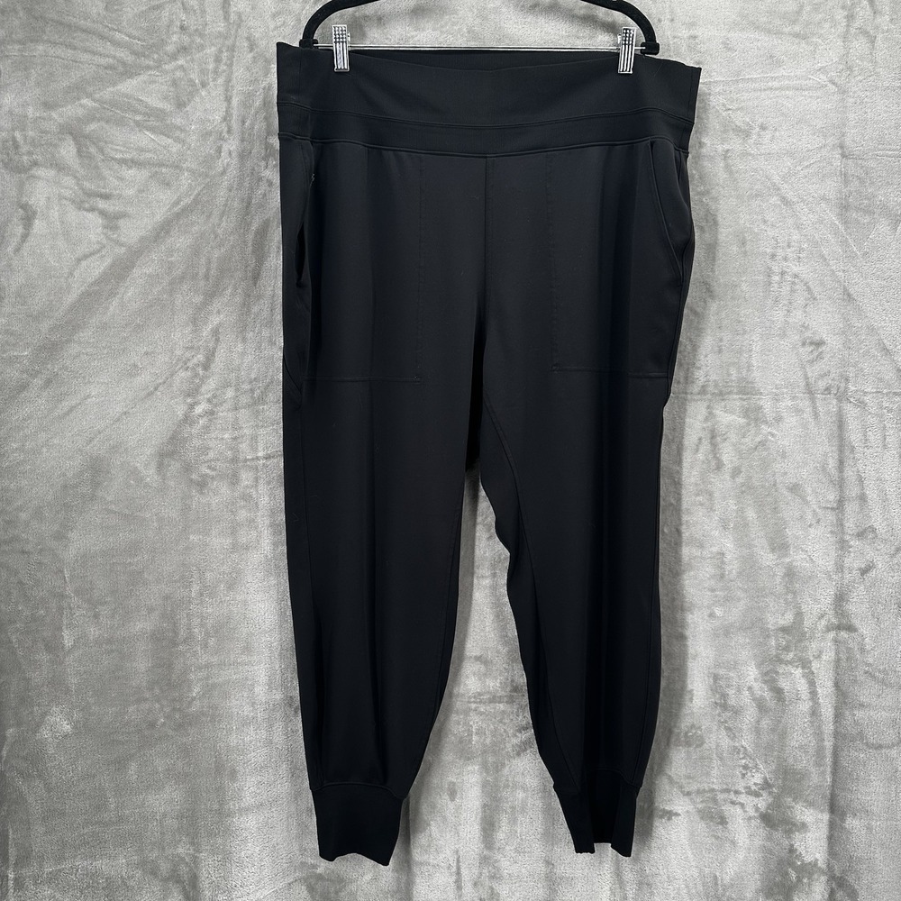 Athleta Venice Jogger Pants Womens 2X Black High Rise Tapered Pull on Pockets
